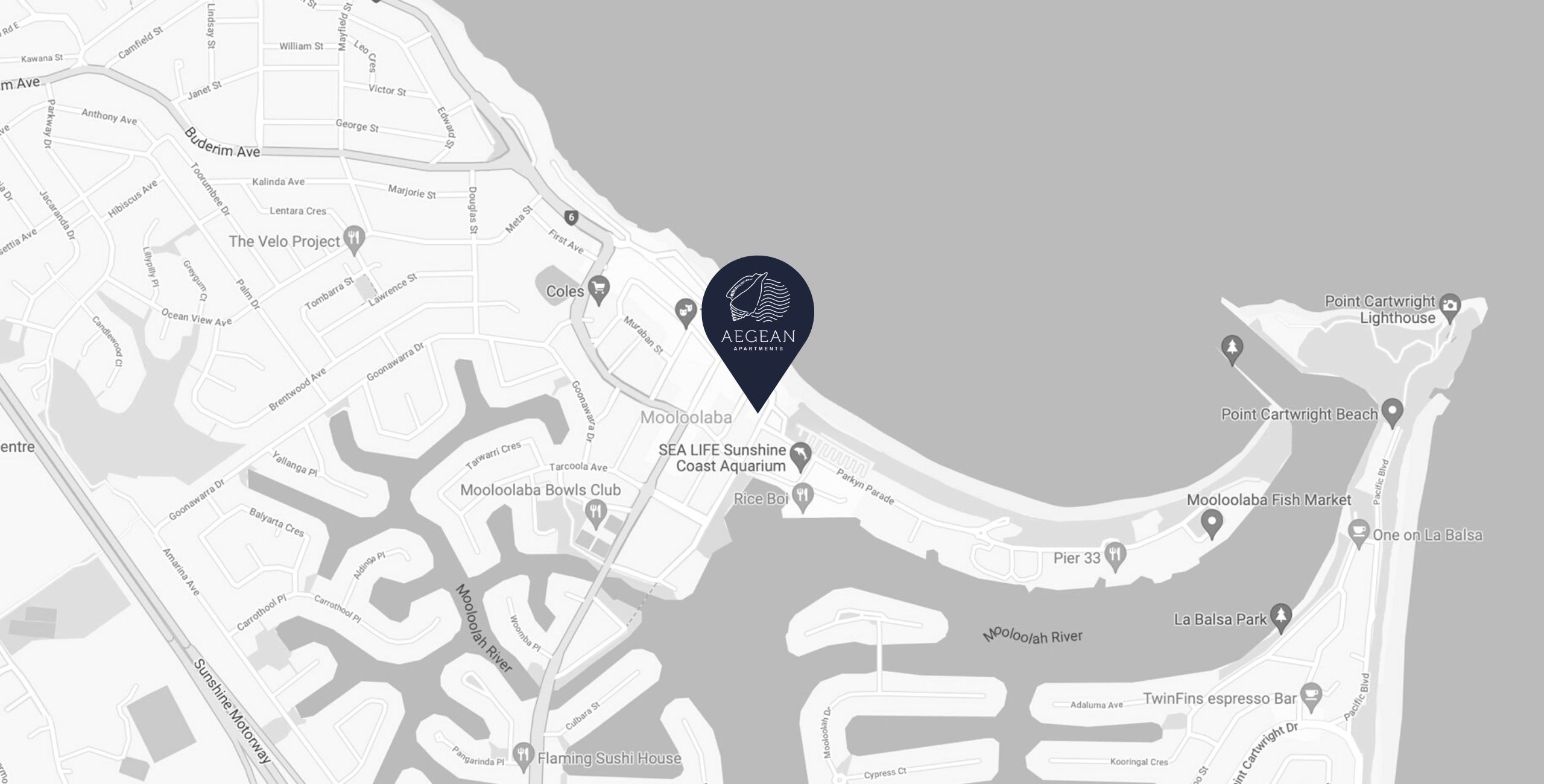 Aegean Mooloolaba Location Map