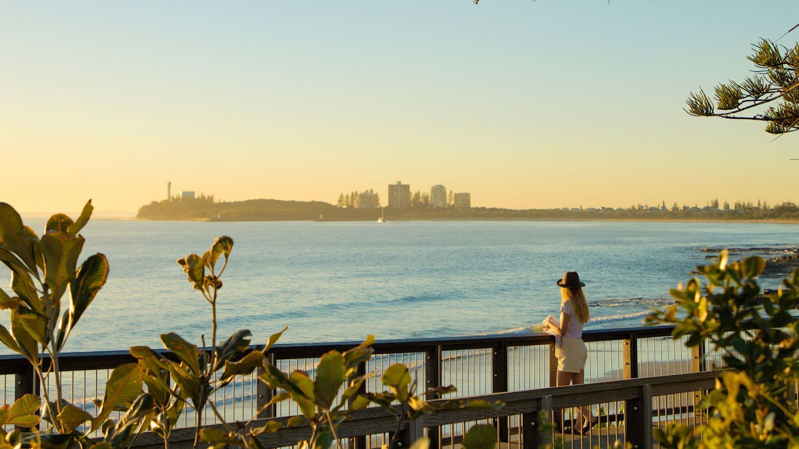 autumn-in-mooloolaba Golden autumn light over Mooloolaba beach and Point Cartwright headland on the Sunshine Coast